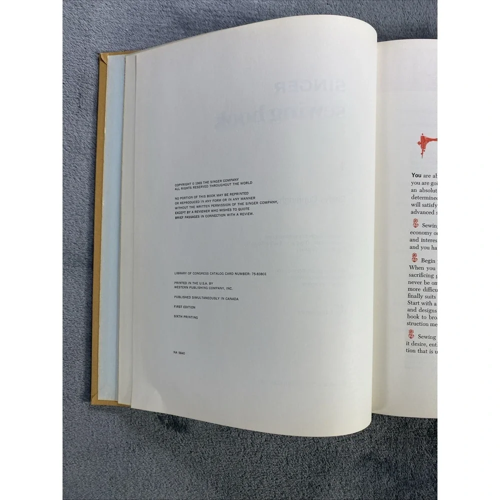 Vintage 1969 Singer‎ Sewing Book Gladys Cunningham Hardcover First Edition